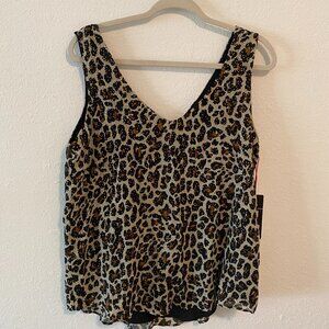 Gibson Animal Print Sleeveless Blouse